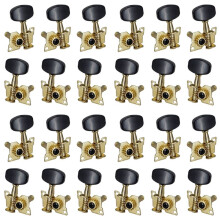24Pc Rechts Gitaar Stemsleutels Open Machine Heads Vierkante Knop Goud Akoestische Folk Gitaar Stemsleutel Onderdelen Goud + Zwart