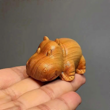 Nilpferd-Holzskulptur, Skulptur, Ornament, Figur, Heim-, Büro- und Schreibtischdekoration, Geschenkidee 2025