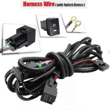 (Harness Wire)Compatible 2in1 Car Front Bumper LED Fog Light Assembly DRL Daytime Running Lamp 30W H11