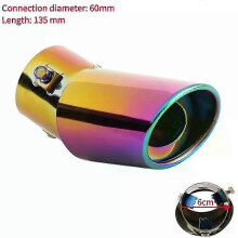 (D) Geeignete Schnittstelle 63 mm Einzelausgang Universal-Autoauspuffendrohr Edelstahl Auto-Schalldämpfer