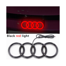 LED lampa na masku chladiče Audi s logem, statické bílé světlo, 249 mm, černá/červená, pro A3 A4 A5 A6 A7 A8 S3