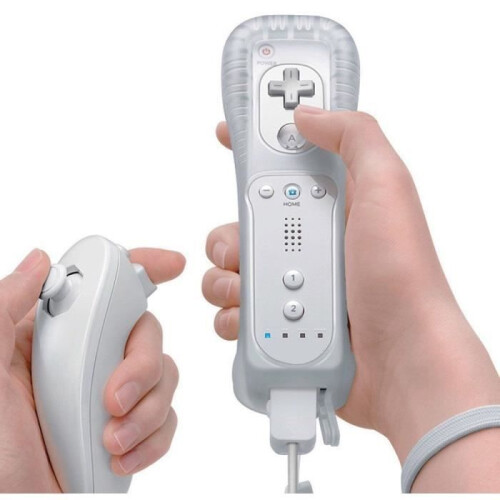 Draadloze gamepad met 2 nunchucks, compatibel met Motion Plus, bewegingsgestuurde controller voor console 2