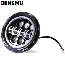 (Einzellampendocht) 7-Zoll-Wrangler-Scheinwerfer mit Angel Eyes LED-Scheinwerfer Harley-Motorrad-Modifikation