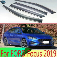 Passend für FORD Focus 2019, Kunststoff-Außenblenden, Windabweiser, Fenster-Sonnenschutz, Regenabweiser,