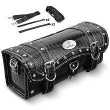 Passende Nicecnc Motorrad-Vorderradgabel-Satteltasche für Haerley Davidson Dyna Vintage PU-Leder, wasserdicht