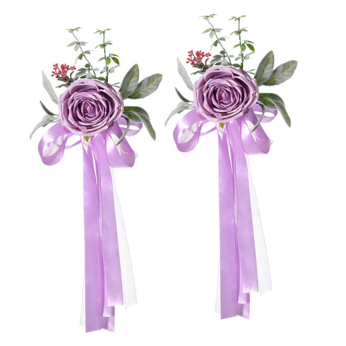 Ceinture de dossier de chaise de mariée, 2 pièces,-Violet
