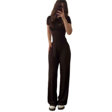 Tenues deux pièces pour femmes, survêtement-Marron S