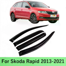 Gilt für Skoda Rapid 2013-2021 Seitenfenster-Sonnenschutz-Regenabweiser-Schutz-Markisen-Klebeband