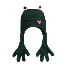 Chapeau Animal vert avec jambes souples et yeux 3D, chapeau