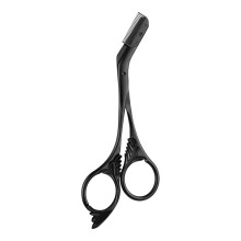 Ergonomic Stainless Steel Eyebrow Trimmer Scissors With-Black