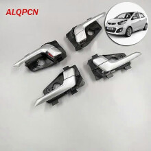(Rear right-silver gray)Applies to for 2011-2016 Kia Picanto front Door Rear Door inner chrome black