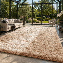 (200x290cm-Large Area Rug, Beige) Shaggy Rug-Non Slip Faux Fur Extra Large Area Rugs for Livingroom Bedroom Carpet