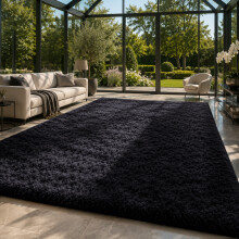 (200x290cm-Large Area Rug, Black) Shaggy Rug-Non Slip Faux Fur Extra Large Area Rugs for Livingroom Bedroom Carpet