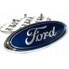 Ford Heckemblem, 147 mm x 57 mm, ABS-Ersatzlogo-Aufkleber für die Heckklappe, glänzend schwarz