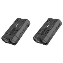 2X Lampe Torche Multifonction EDC Haute Performance en Alliage D'Aluminium, Portable, Double Interrupteur, 4 LED, Indicateur de Charge