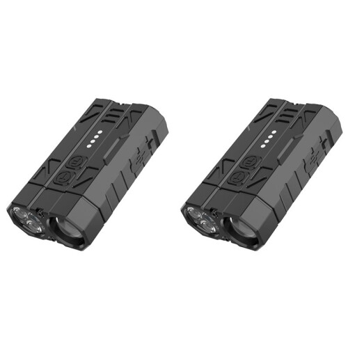 2X Aluminum Alloy High-Performance EDC Multi-Function Flashlight Portable Dual  4 LED Beads Power Display