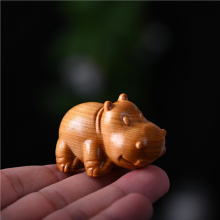 Nilpferd-Holzskulptur, Skulptur, Ornament, Figur, Heim-, Büro- und Schreibtischdekoration, Geschenkidee 2025
