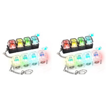 Lot de 4 Claviers Anti-Stress, Porte-ClĂ©s Anti-Stress Bruyant et Silencieux avec Lumières LED, Clavier Anti-Stress Ă