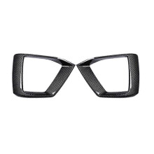 Applies to 2PCS Carbon Fiber Car Front Bumper Fog Light Lamp Black Trim Cover Frame Lid Cap Hood for