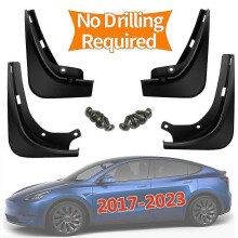 Applies to *No Drilling Required,4PCS Mud Flaps Car Splash Guards for Tesla Model 3 17-2023
