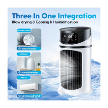 Compacte mini-airconditioner met digitaal display, veelzijdige koelunit voor thuis, kantoor en slaapkamers.