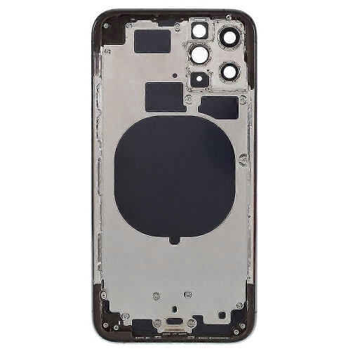 (Black)For iPhone 11 Pro 5.8 inch Back Battery Housing Cover+Middle Plate Frame+Side Buttons Replacement 2