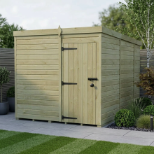 7 x 10 Pent Shed Tanalised (Single Door, No Windows)