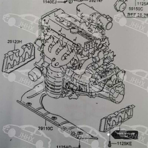 (Main Driver -Left)Compatible (2 Pieces/1 Set) Accent 06-10 Engine Lower Guard, Water Tank Lower Guard, 1