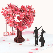 Tarjeta de felicitación desplegable 3D de amor - Tarjeta de aniversario de bodas para parejas