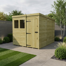 7 x 10 Pent Shed Tanalised (Single Door, With Windows)