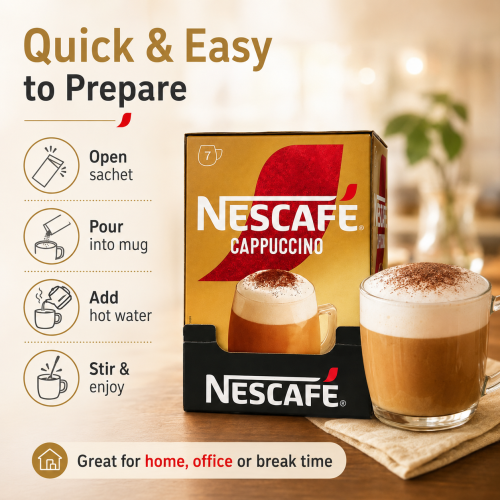 Nescafe Nescafe Cappuccino Sachets 6 x 7 x 15.5g 2
