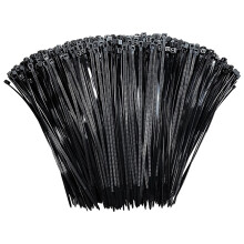 Gravatas Zip Ties Zip Preto de 8 Polegadas Pacote 1000, Tiras de Fio de Nylon Premium, Tiras de Cabo Resistentes um Raios Ultravioleta, Tiras de