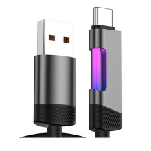 RGB-pikalatauskaapeli 2m 120W 6A USB-C-latauskaapeli RGB-tunnelmavalolla USB-C-liitäntä