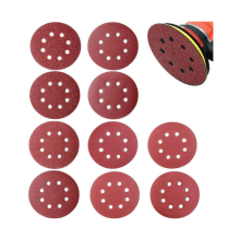 10 lijas para lijadora orbital aleatoria de 125 mm, grano 180, discos de lijado de madera roja, acabado duradero.
