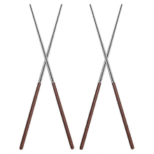 Palillos largos de acero inoxidable para cocinar, ideales para freír fideos y ollas calientes. Color plata. 2 pares.