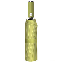 Pli coupe-vent de tissu renforcé par parasol étroit ouvert-Vert