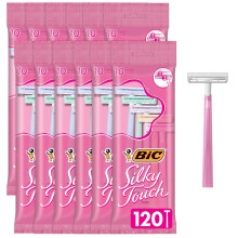 BIC Silky Touch Women's Disposable Razors; With 2 Blades; Pretty Pastel Razor Handles; 10 Count (Pack of 12)