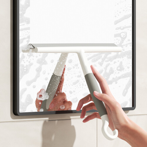 High Efficiency Glass Cleaner Squeegee For Bathroom-White gray 1