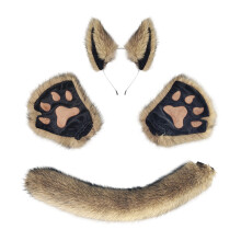 Soft Costume Ears Headband Practical Party Accessories-Khaki