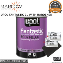 U-POL Fantastic Polyester Car Body Filler 3L with BPO Hardener and Spreader
