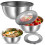 Space Saving Stackable Metal Salad Bowls Transparent-Silver 6