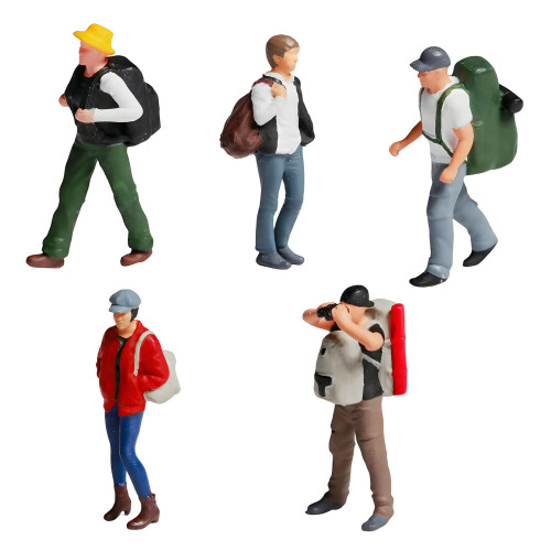 1:87 Miniature Rock Climbing Figures for-Mens Brown Backpack 1