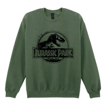 (XL, Green) Jurassic Park Unisex Adult Distressed Logo Sweatshirt