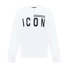 (XS, White/Black) DSquared2 Unisex Adult Cool Icon Logo Sweatshirt