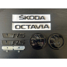 Gloss Black 2 x 90 mm Badge Grille Bolts Front and Rear for Skoda Octavia Set