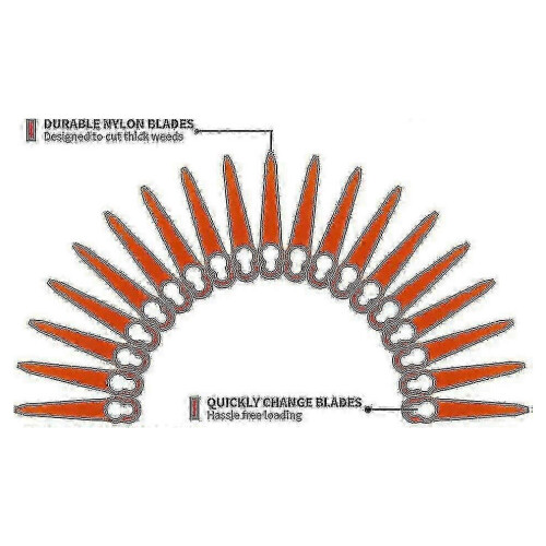 Grass Trimmer Blades for FSA 30 45 57 156 PolyCut, 100 Pack Durable Plastic Replacement Cutters 2