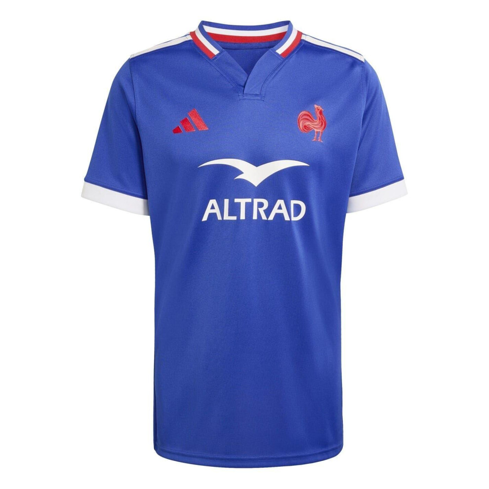 Adidas (S, Light Blue) Unisex Adult France Rugby Home Jersey