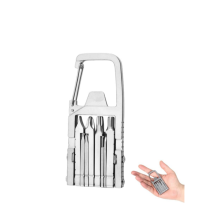 Multitool portatile 12 in 1 da portachiavi con pinze a becco lungo, mini attrezzo compatto per campeggio all'aperto e uso quotidiano