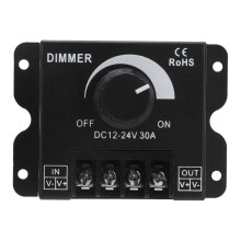 Dimmer LED PWM DC12V-24V 30A Monocolore Regolatore di luminosità dell'illuminazione Canale singolo regolabile Design resistente Facile d