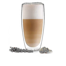 bicchiere da latte macchiato a doppia parete da 450 ml, in vetro borosilicato.